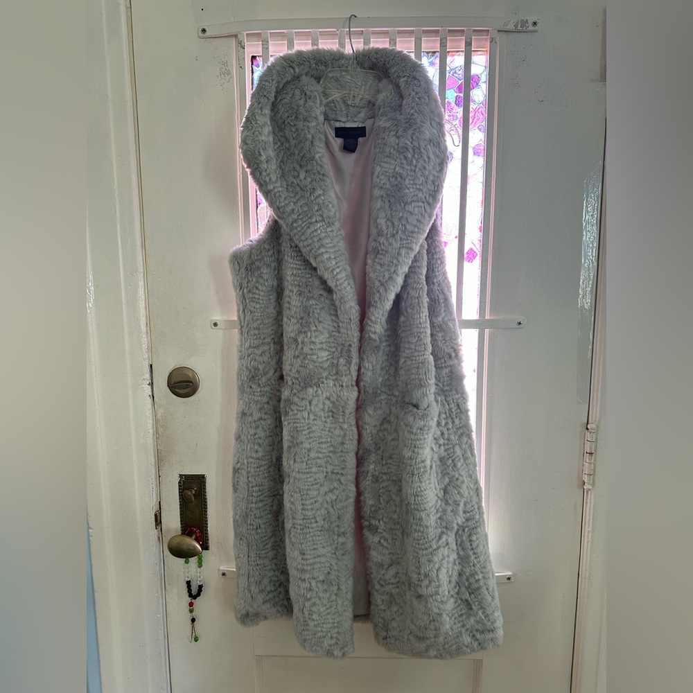 Steve Madden Gray Teddy Jacket Plush Faux Fur